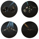 Small photos of each player faction's starter frigate